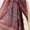 Soft Floral Motif Shawl Chestnut – Image 3