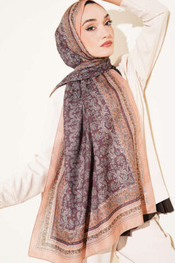Alternative view of Soft Floral Motif Shawl Latte