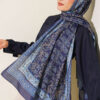 Soft Floral Motif Shawl Parliament Blue