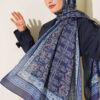 Soft Floral Motif Shawl Parliament Blue – Bild 2