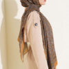 Soft Floral Motif Shawl Saffron – Image 3