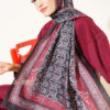 Soft Floral Motif Shawl Black