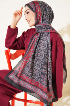 Alternative view of Soft Floral Motif Shawl Black