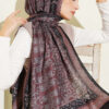 ⁦Soft Floral Motif Shawl Black⁩ - الصورة ⁦8⁩