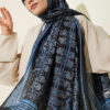⁦Soft Floral Motif Shawl Black⁩ - الصورة ⁦6⁩