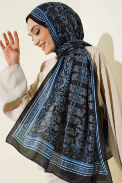 Alternative view of Soft Floral Motif Shawl Black