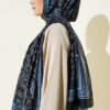 Soft Floral Motif Shawl Black - immagine 3