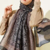 ⁦Soft Floral Motif Shawl Black⁩ - الصورة ⁦7⁩