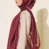 ⁦MK Pattern Liva Modal Scarf Burgundy⁩ - الصورة ⁦3⁩
