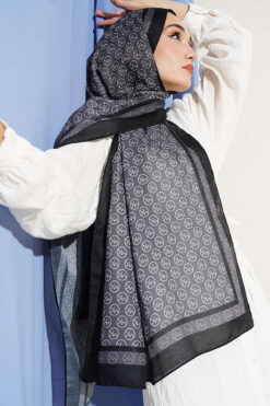 Alternative view of MK Pattern Liva Modal Scarf Black