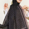 ⁦MK Pattern Liva Modal Scarf Black⁩ - الصورة ⁦2⁩