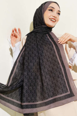 Alternative view of MK Pattern Liva Modal Scarf Black