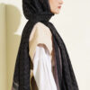 ⁦MK Pattern Liva Modal Scarf Black⁩ - الصورة ⁦3⁩
