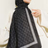 ⁦MK Pattern Liva Modal Scarf Black⁩ - الصورة ⁦2⁩