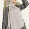 Monogram Patterned Crinkle Scarf Grey