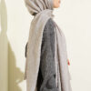 Monogram Patterned Crinkle Scarf Grey – Bild 3
