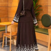Embroidered Hem Edge Two-Piece Set Brown – Image 3