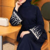 Embroidered Hem Edge Two-Piece Set Navy Blue – Image 4