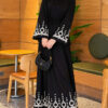 Embroidered Hem Edge Two-Piece Set Black