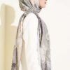 Bamboo Crinkle Shawl with Nilufer Pattern Beige - Afbeelding 2