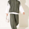 Three-Piece Set with Shoulder Tie Detail Khaki - immagine 3