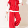 Three-Piece Set with Shoulder Tie Detail Red - immagine 3