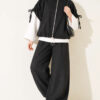 Three-Piece Set with Shoulder Tie Detail Black