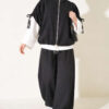 Three-Piece Set with Shoulder Tie Detail Black - immagine 3