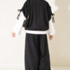 Three-Piece Set with Shoulder Tie Detail Black - immagine 4