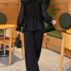 Stitch Detail Basic Knit Two-Piece Set Black – Image 5