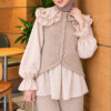 Shoulder Ruffle Detail Knit Two-Piece Set Mink – Bild 2