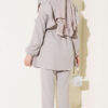 Buttoned Two-Piece Set with Ruffled Shoulder Detail Grey - الصورة 3