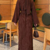 Shoulder-Embellished Knit Dress Brown - immagine 3