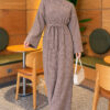 Shoulder-Embellished Knit Dress Mink