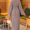 Shoulder-Embellished Knit Dress Mink - الصورة 3