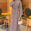 Shoulder-Embellished Knit Dress Mink - الصورة 4