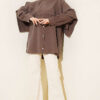 Shoulder Cape Button Detail Tunic Mink – Image 2