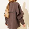 Shoulder Cape Button Detail Tunic Mink – Image 3