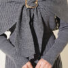 Shoulder Shawl Detail French Terry Knit Dress Smoke - الصورة 4