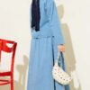 ⁦Front Tied Denim Skirt Set Light Blue⁩ - الصورة ⁦3⁩