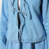 ⁦Front Tied Denim Skirt Set Light Blue⁩ - الصورة ⁦4⁩