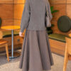 Front-Buttoned Gold-Buttoned Knit Cardigan with Pocket Smoke - الصورة 4