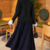 Knitted Cardigan with Front Lace and Tie Closure Anthracite - الصورة 4