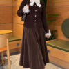 Knitted Cardigan with Front Lace and Tie Closure Brown – Bild 2