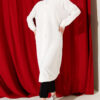 Front-Buttoned Long Cardigan in French Terry White