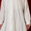 Front-Buttoned Long Cardigan in French Terry White - Imagen 4