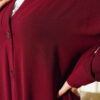 Front-Buttoned Long Cardigan in French Terry Burgundy - Imagen 4