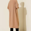 Front-Buttoned Long Cardigan in French Terry Bisque - Imagen 3