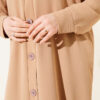 Front-Buttoned Long Cardigan in French Terry Bisque - Imagen 4