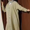 Front-Buttoned Long Cardigan in French Terry Hazel - Image 2